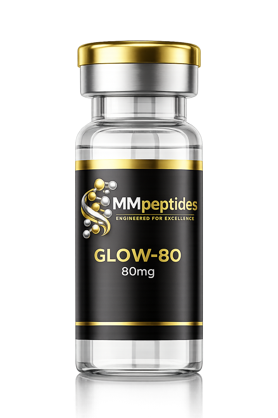 GLOW-80 80mg research peptide complex vial – 99% purity, MMPeptides UK
