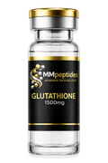 MMpeptides Glutathione 1500mg antioxidant vial with black and gold label