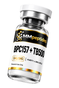 MMpeptides BPC-157 + TB-500 5mg/5mg research peptide blend vial, lyophilised, ≥99% HPLC purity, for laboratory research use only