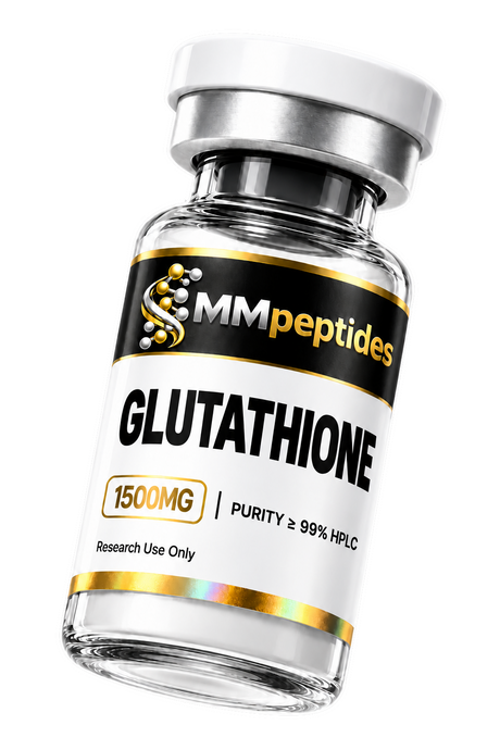 MMpeptides Glutathione 1500mg research vial, lyophilised, ≥99% HPLC purity, for laboratory research use only