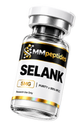 MMpeptides Selank 5mg research peptide vial, lyophilised, ≥99% HPLC purity, for laboratory research use only