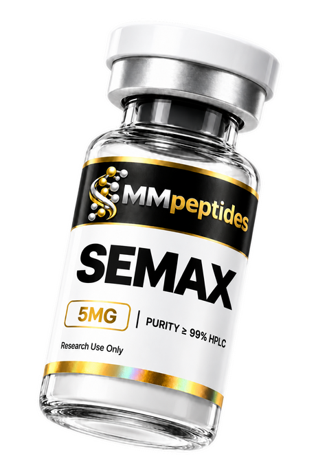 MMpeptides Semax 5mg research peptide vial, lyophilised, ≥99% HPLC purity, for laboratory research use only