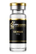 MMpeptides Semax 5mg research peptide vial with black and gold label